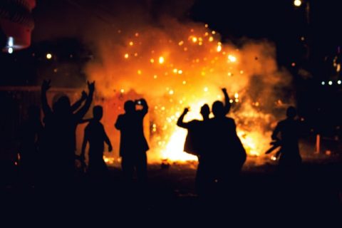 people rioting at night - situations that call for multiple attacker self defense